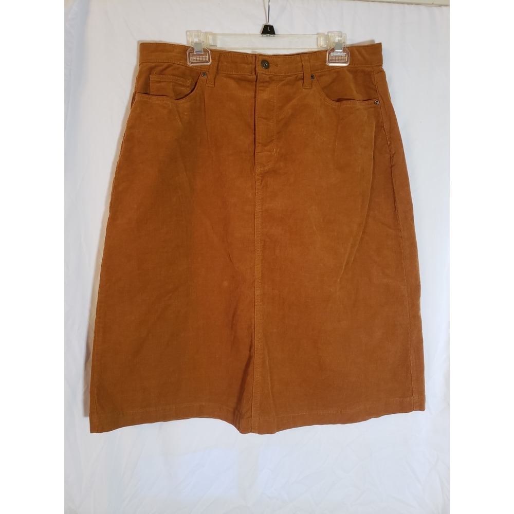 Women's St John's Bay Rust Corduroy Skirt Size 16